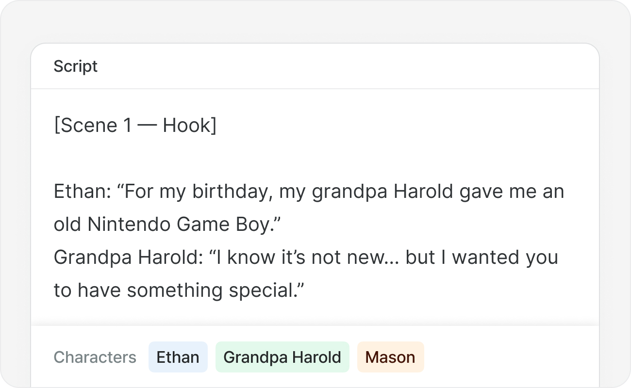 Script-first input